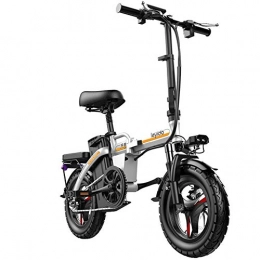 Lamyanran vélo Vélo électrique Pliable Adulte Portable vélo électrique pliant adulte hybride vélo 48V amovible au lithium-ion 400W Moteur 14 pouces Route Moto Scooter avec Freins à disque Vélos électriques