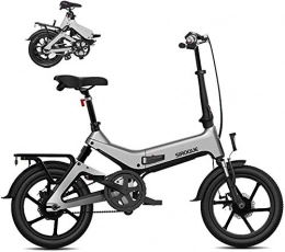 HCMNME Vélos électriques Vélo électrique Pliable, Vélo de neige électrique, vélo électrique pliant pour adultes, cadre en alliage de magnésium léger pliable avec écran LCD, moteur 250W, batterie 36V 7.8Ah, pile de batterie au