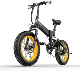 RICH BIT vélo Vélo électrique Pliant X3000, Gros Pneu de 20 Pouces, Batterie 48v * 14, 5Ah, écran LCD, vélo électrique à 7 Vitesses, autonomie jusqu'à 60 kilomètres (Noir Jaune)