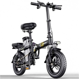 HCMNME vélo Vélo électrique Vélo électrique à vélos électriques Bicyclettes de 14 pouces portables pliantes à grande vitesse Moteur sans balayage à trois modes d'équitation avec 28V amovible 48V Lithium-ion Batte