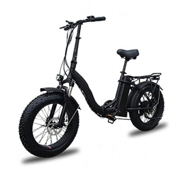 paritariny vélo Vélo électrique Vélos électriques pour Adultes 20"Pliant Portable Portable Aide Fat ti-re Vélo électrique 750W Moteur d'alimentation 48V Batterie Amovible par paritaire (Color : Black)