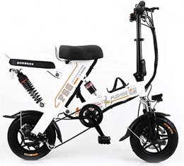 HCMNME Vélos électriques Vélo électrique Vélos électriques pour adultes, pneus de 12 pouces pliant vélo électrique avec batterie au lithium 8 / 10 / 12.5AH, étiquette élégante avec design unique, 3 modes de travail, vitesse max