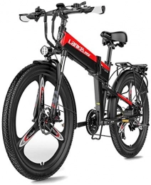 Erik Xian vélo Vélo électrique électrique VTT 26 pouces pliant vélo électrique 400W 48V 10.4Ah / 12.8Ah Li-ion rechargeable pédale Assist avant avec suspension arrière adulte électrique Vélos Neige E-Bike pour les s