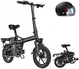 Fangfang vélo Vélos électriques, 14 "Matériau en acier de carbone / en acier au carbone Ville électrique assistée Vélo électrique Sport Vélo de montagne avec batterie de lithium amovible 400W / 48V, noir, 35 km , Bi