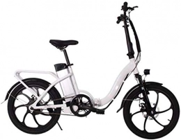 Fangfang vélo Vélos électriques, 20 inche pliant vélo électrique, 36V 10A 250W City Bike suspension avant affichage à cristaux liquides LCD fourchette extérieure for adultes Cyclisme , Bicyclette ( Color : White )