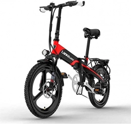 Fangfang vélo Vélos électriques, 20 pouces électrique VTT 400W moteur 48V 10.4Ah Batterie amovible avec écran LCD et arrière Porte-5 Niveau pédale Assist Longue Endurance , Bicyclette ( Color : Red , Size : 10.4Ah )