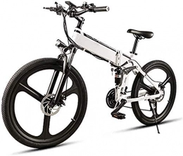 Fangfang vélo Vélos électriques, 26 pouces 21 vitesses électrique neige vélo pliant 350W montagne vélo électrique avec 48V10AH amovible au lithium-ion, Double en alliage d'aluminium Suspension Vélo, Vitesse maximal