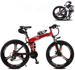 Fangfang vélo Vélos électriques, 26 pouces adulte électrique pliant vélo, 21 vitesses électrique VTT avec 36V 6.8A Batterie au lithium, 21 vitesses 3 modes de conduite, conçu for rouler Vélos d'exercice (Couleur: R