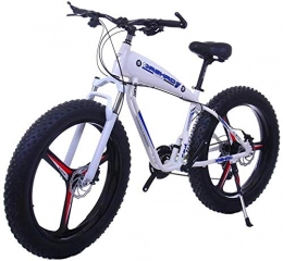 Fangfang vélo Vélos électriques, 26 pouces électrique Mountain Bike 4.0 Fat Tire Bike Neige forte 48V 10Ah Batterie au lithium Plage Bike Double Disque de frein Ville Vélo (Couleur: 15Ah, Taille: Blanc) , Bicyclette