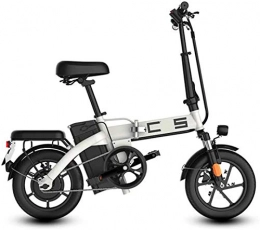 Fangfang vélo Vélos électriques, Électrique pliant vélo for adultes, 350W Moteur 14 pouces Urban Commuter E-bike, Vitesse max 25 kmh Poids super-léger 350W / 48V amovible de charge de la batterie au lithium, blanc,