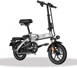 Fangfang vélo Vélos électriques, Électrique pliant vélo for adultes, 350W Moteur 14 pouces Urban Commuter E-bike, Vitesse max 25 kmh Poids super-léger 350W / 48V amovible de charge de la batterie au lithium, Gris,