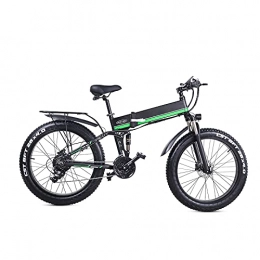 WBYY Vélos électriques WBYY 26" Vélo Électrique Pliable, Vélos de Montagne Pliable 1000W 48V / 12.8AH Batterie Lithium-ION, 21 Vitesses, Vélo électrique Pliant pour Adultes, Vert
