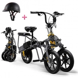 WJSW Vélos électriques WJSW Tricycle lectrique pour Adulte Pliable Trois Roues Mini vlo Montagne lectrique Scootjusqu'30 km 25 km / h Batterie Lithium Trois Modes Vitesse Grandes Roues Sport