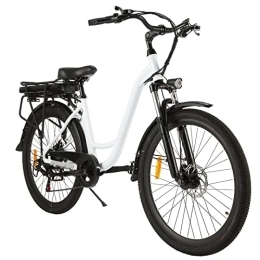 Wonzone vélo Wonzone ddzxc vélos électriques vélo électrique cadre aluminium frein à disque avec lampe frontale batterie lithium-ion (couleur : blanc)