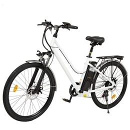 Wonzone vélo Wonzone ddzxc vélos électriques vélo électrique à assistance par batterie vélo avant et arrière frein à disque vélo navette (couleur : blanc)