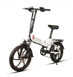 WXJWPZ vélo WXJWPZ Vélo Pliant en Plein Air Vélo électrique 20 Pouces Pneu Vélo électrique Power Assist Vélo électrique E-Bike Scooter 48V 350W, White