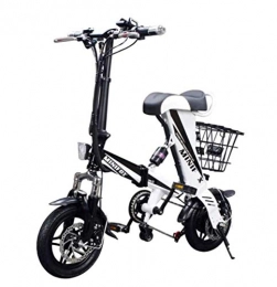 WXJWPZ vélo WXJWPZ Vélo électrique Pliant Intelligent 12 Pouces Mini Vélo électrique 36 V 8A Batterie Au Lithium Ville E Vélo 250 W Vélo électrique Puissant 25 Km / H Sctooer, White
