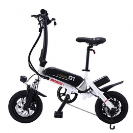 WYFDM Vélos électriques WYFDM Vlo lectrique Vlo De Montagne 12 Pouces Intelligent Pliant Mini Vlo lectrique Vlo Ebike 36V Batterie Au Lithium Super Mini E Vlo 30 Km Maximum Bat, White