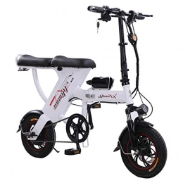 YDXH vélo YDXH Vlo lectrique Batterie Au Lithium Voyage Vlo Pliant Double Hommes Et Femmes Conduite Adulte Batterie Mini Scooter 12 Pouces 250KG Portant Distance Contrle Anti-Vol Blanc, 48v11a / 40km