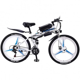 YSHUAI vélo YSHUAI Vélo Électrique Pliable 26 '', Vélos Électriques Alliage De Magnésium Professionnel 21 / 27 Vitesses, Compteur D'affichage À Cristaux Liquides De Batterie Au Lithium, 350W36V10AH, Blanc, 27 Speed