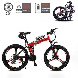 ZXL Vélos électriques ZXL Vélo Électrique, Vélo Électrique Pliant Avec Batterie Au Lithium de Chargement Amovible 36 V / 21 Vitesses / 26 Pouces Super Léger, Vélo de Banlieue Urbain Pour Ault Hommes Femmes, Jaune, Rouge