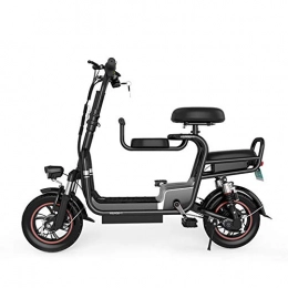 ZZQ vélo ZZQ Vélo électrique Pliant à Deux Roues, Batterie Lithium-ION Amovible, Freins à Tambour, écran LCD, 37KM / H, autonomie de 65 km, Amortisseur, Trois sièges, Noir