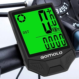 Qomolo Fahrradcomputer Kabellos Wasserdichter LCD Geschwindigkeits Fahrrad Tachometer Fahrradcomputer Tachometer Drahtloser Fahrrad-Tachometer