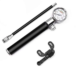 haiaxx Fahrradpumpen haiaxx Mini Fahrradpumpe mit Manometer Hochdruckmesser Fahrrad Luftzufuhr Inflator Mini Fahrradpumpe Schwarz