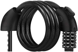 UPPVTE Zubehör UPPVTE 5-stellige Code Fahrradschloss, Anti-Diebstahl-Kombination Fahrradstahlkabelschloss for Motorräder Fahrradzäune Türen Motorradschloss Fahrradschloss (Color : Black, Size : 125cm)