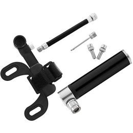 ZXCCQ Fahrradpumpen ZXCCQ Fahrradpumpe Mini Fahrradpumpe Tragbare Leichte Aluminiumlegierung Fahrradpumpe Luftpumpe Basketball Fußball Mountainbike Reifen Gas Nadel Inflator, Black