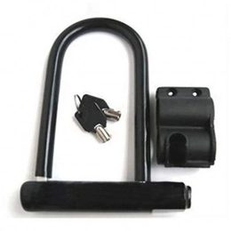 KJGHJ Zubehör Fahrradschloss Anti-Diebstahl-Fahrrad-U-Lock Fahrradschloss auf dem Fahrrad Candado Bicicleta Cadeado Bisiklet Kilidi U Schloss MTB Radsport Zubehör U-Lock (Color : Black)