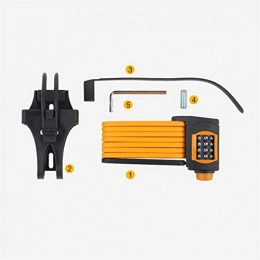 Unbekannt Fahrradschlösser Stark und robust 4-stellige Kombination Passwort Fahrradschloss Folding Fahrradschloss Stahl Anti-Diebstahl-Sicherheit Fahrradschloss-Werkzeug Sicherheit (Color : Yellow)