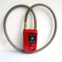 WEMUR Fahrradschlösser WEMUR Fahrradschloss Intelligente Steuerung Smart Alarm Bluetooth-Schloss wasserdichte Alarm Fahrradschloss Outdoor-Anti-Diebstahl-Schloss-Schwarz Fahrradschloß (Color : Red)